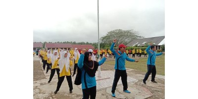 TINGKAT IMUN TUBUH, SMAN 1 MAKARTI JAYA LAKUKAN SENAM PAGI