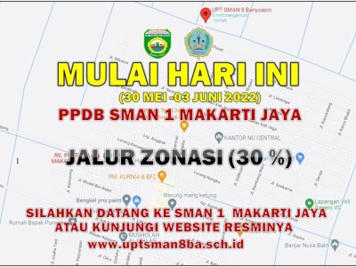 PPDB SMAN 1 MAKARTI JAYA GELOMBANG 2 (JALUR ZONASI) DIBUKA MULAI HARI INI
