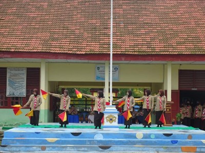 LATIHAN GABUNGAN ANTARA PRAMUKA SMAN 1 MAKARTI JAYA DAN SMAN 1 SUMBER MARGA TELANG