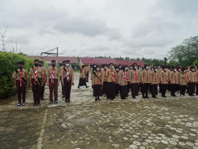 LATIHAN GABUNGAN ANTARA PRAMUKA SMAN 1 MAKARTI JAYA DAN SMAN 1 SUMBER MARGA TELANG