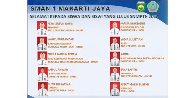 SISWA SMAN 1 MAKARTI JAYA LULUS SNMPTN 2022