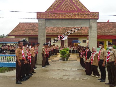 LATIHAN GABUNGAN ANTARA PRAMUKA SMAN 1 MAKARTI JAYA DAN SMAN 1 SUMBER MARGA TELANG